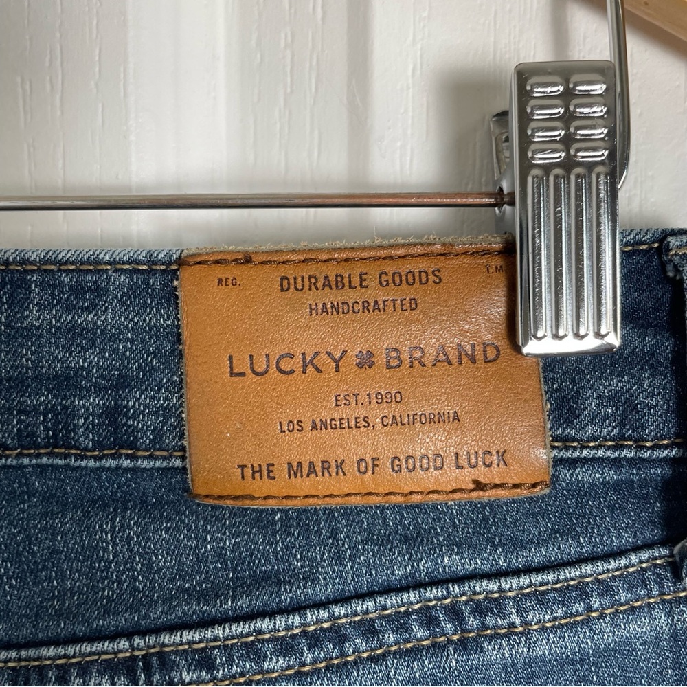 Lucky Brand Straight Skinny Jeans Women’s 6 | 28 Blue Med Wash Whiskering Casual - Picture 9 of 13